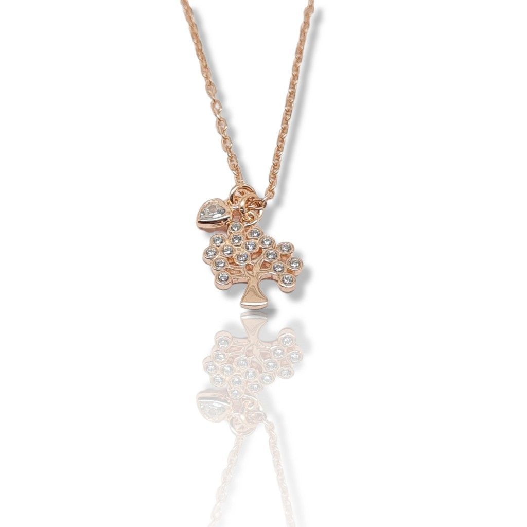 Rose gold plated silver 925° tree of life necklace  (code FC006024)